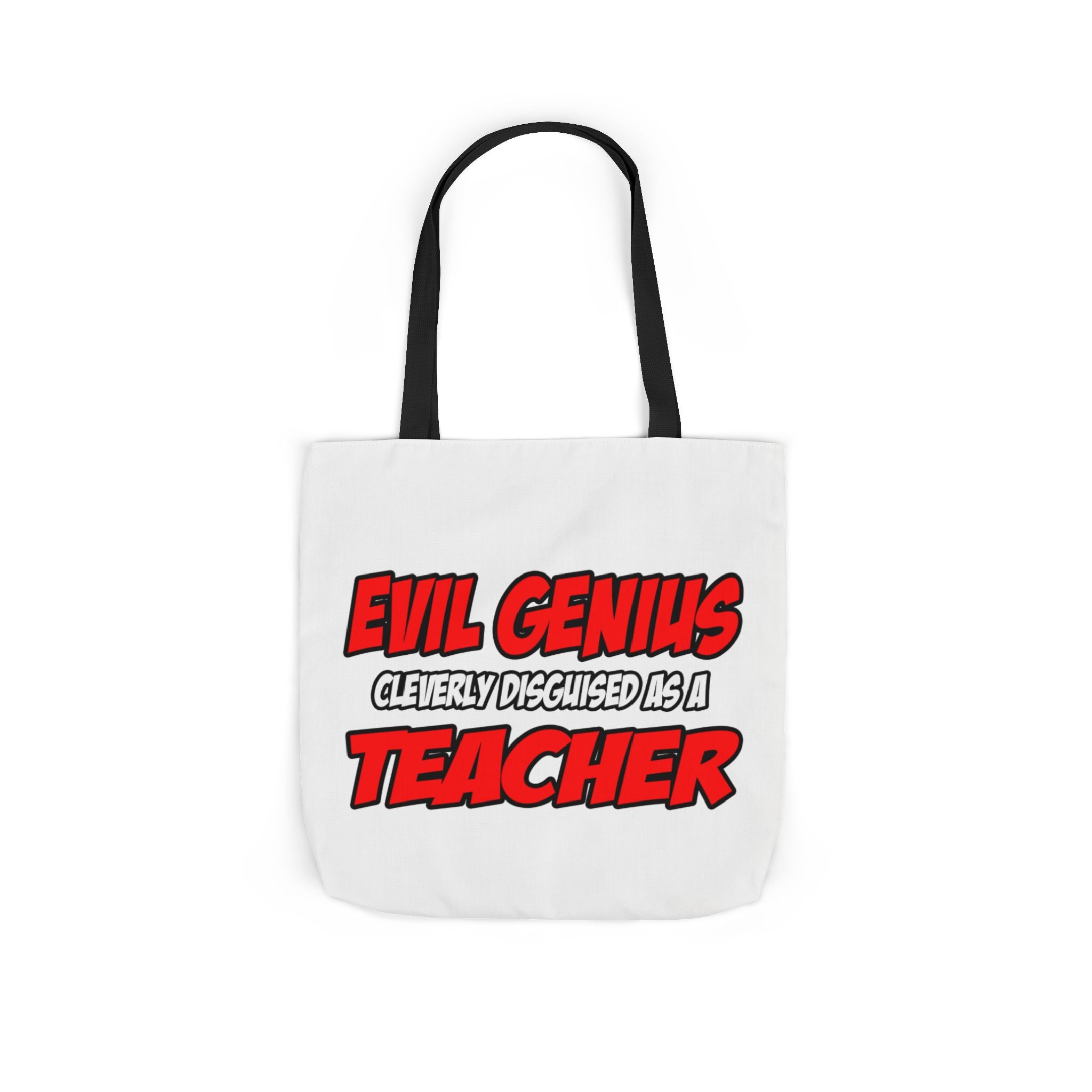 Evil Genius...Teacher - Canvas Tote Bag, 5-Color Straps