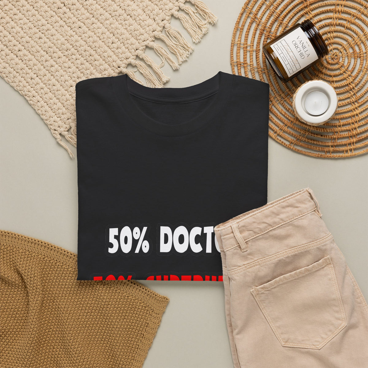 Half Doctor ... Half Superhero - Unisex Heavy Cotton Tee