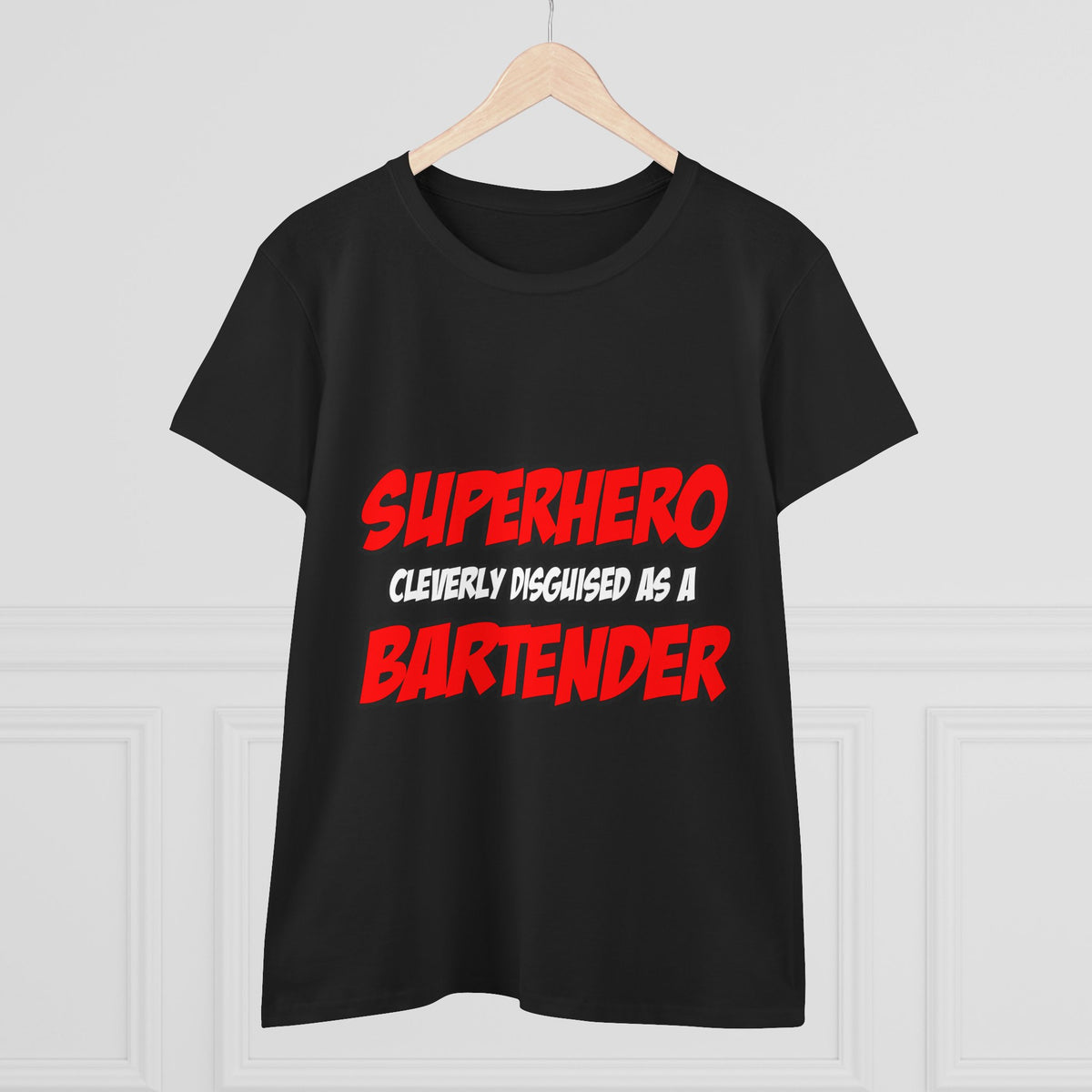 Superhero...Bartender - Women's Midweight Cotton Tee