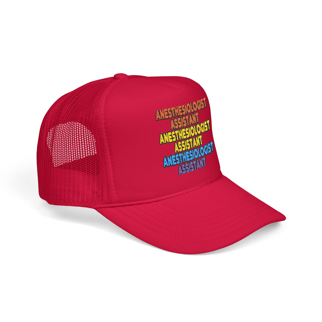 Rainbow Anesthesiologist Assistant - Foam Trucker Hat