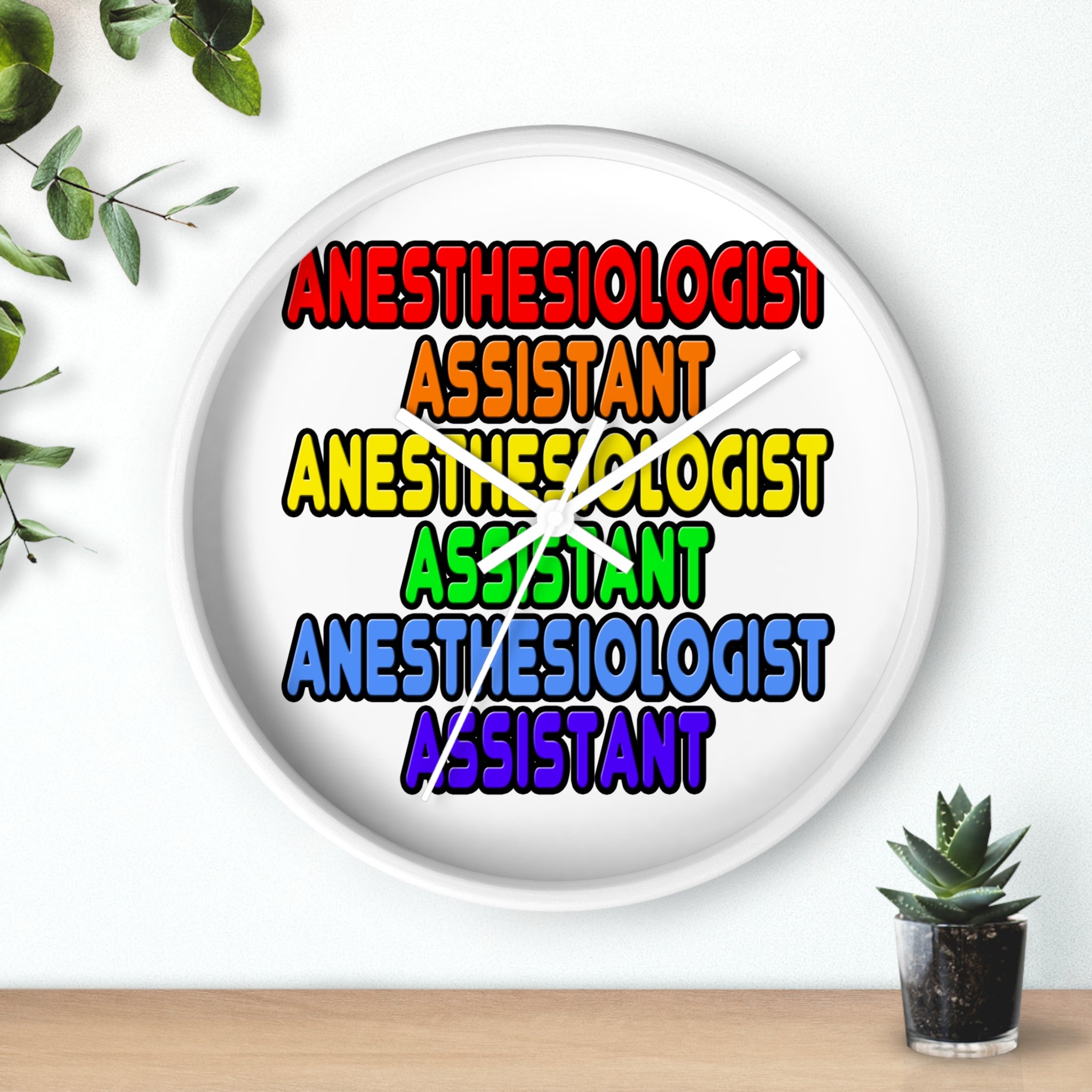Rainbow Anesthesiologist Assistant - Wall Clock
