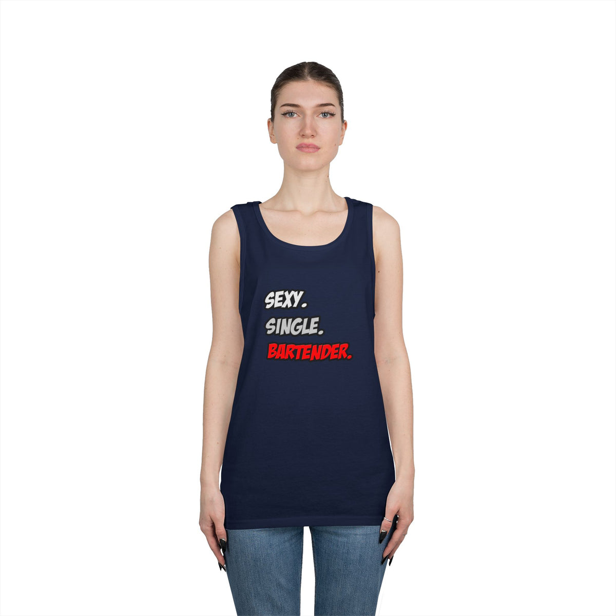 Sexy. Single. Bartender - Unisex Heavy Cotton Tank Top