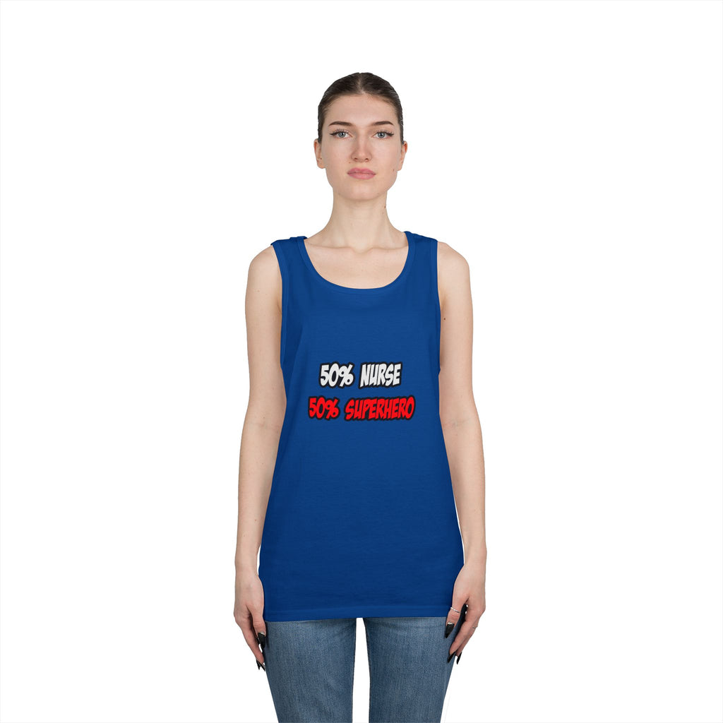 Half Nurse...Half Superhero - Unisex Heavy Cotton Tank Top