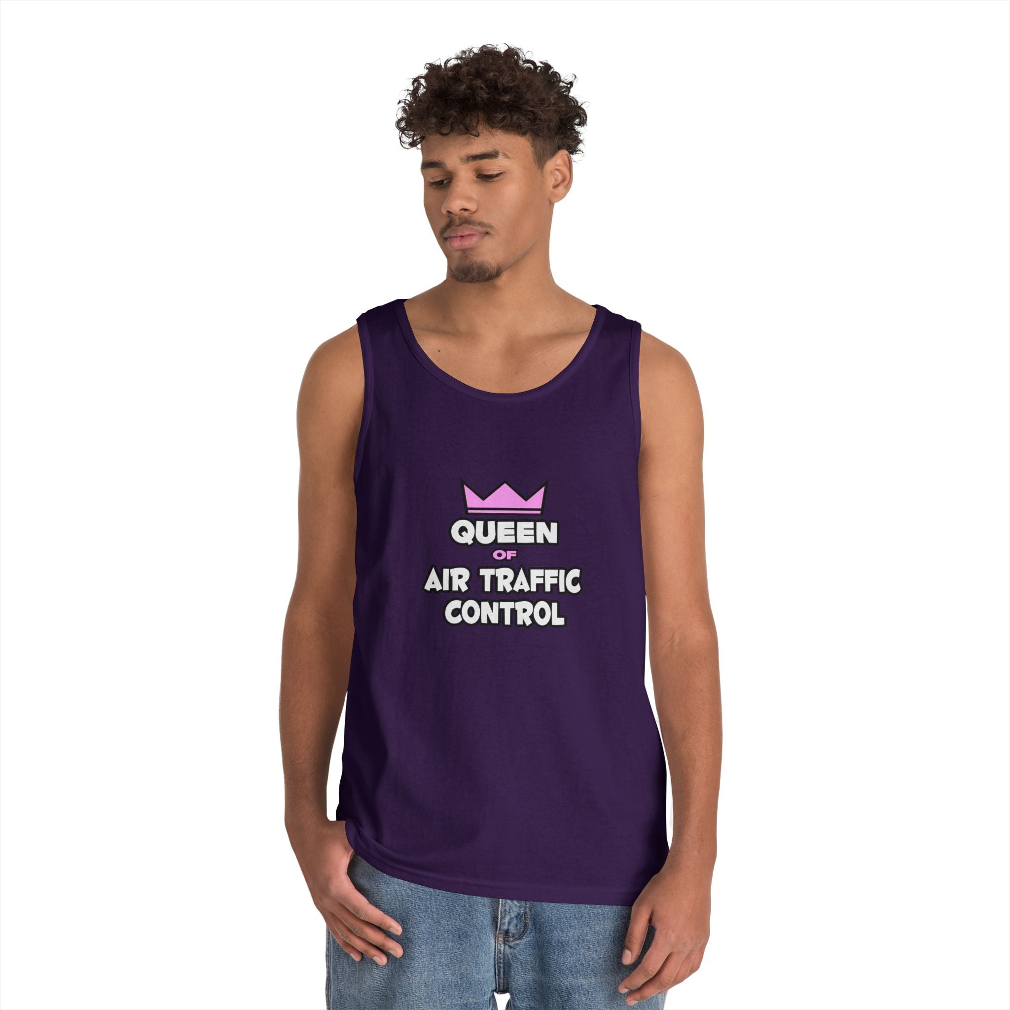 Queen of Air Traffic Control - Unisex Heavy Cotton Tank Top
