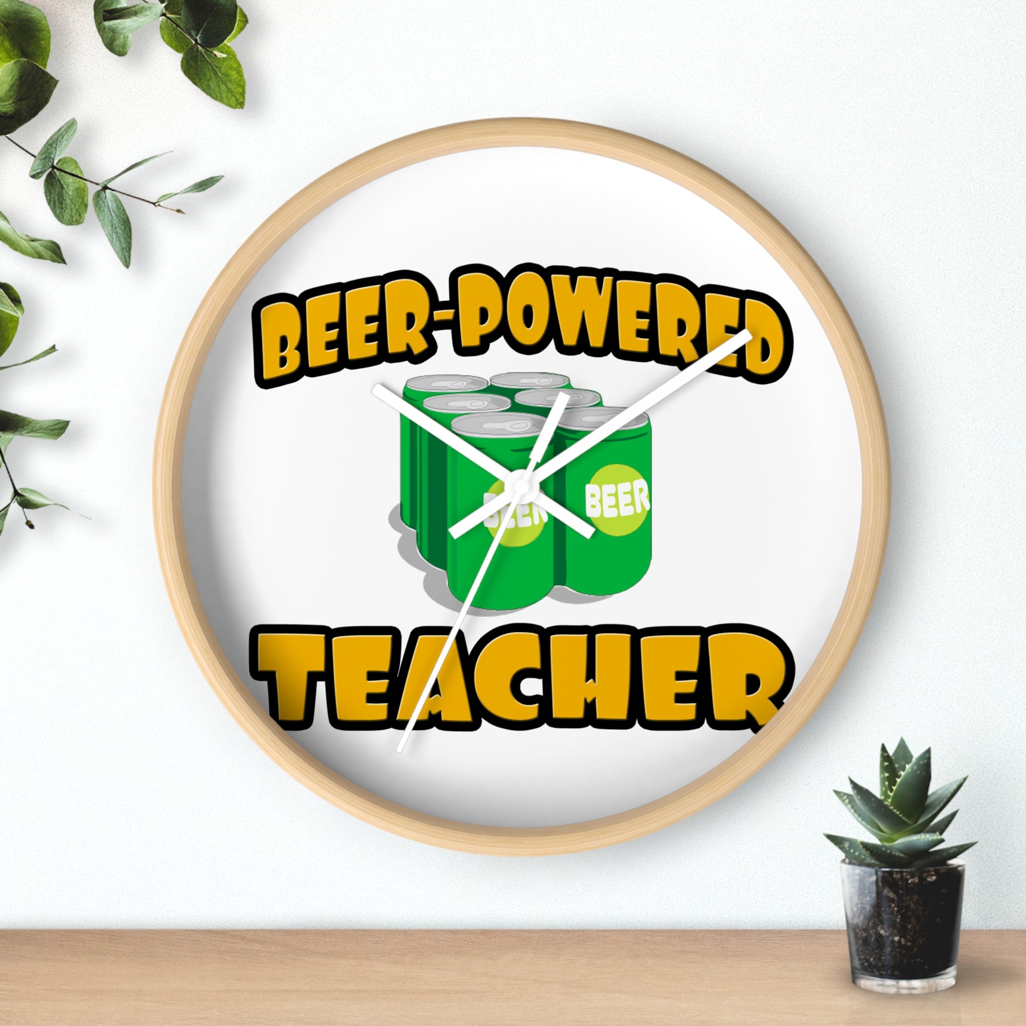 Beer Powered Teacher - Wall Clock