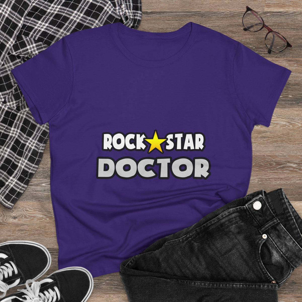 Rock Star Doctor (2) - Women's Midweight Cotton Tee