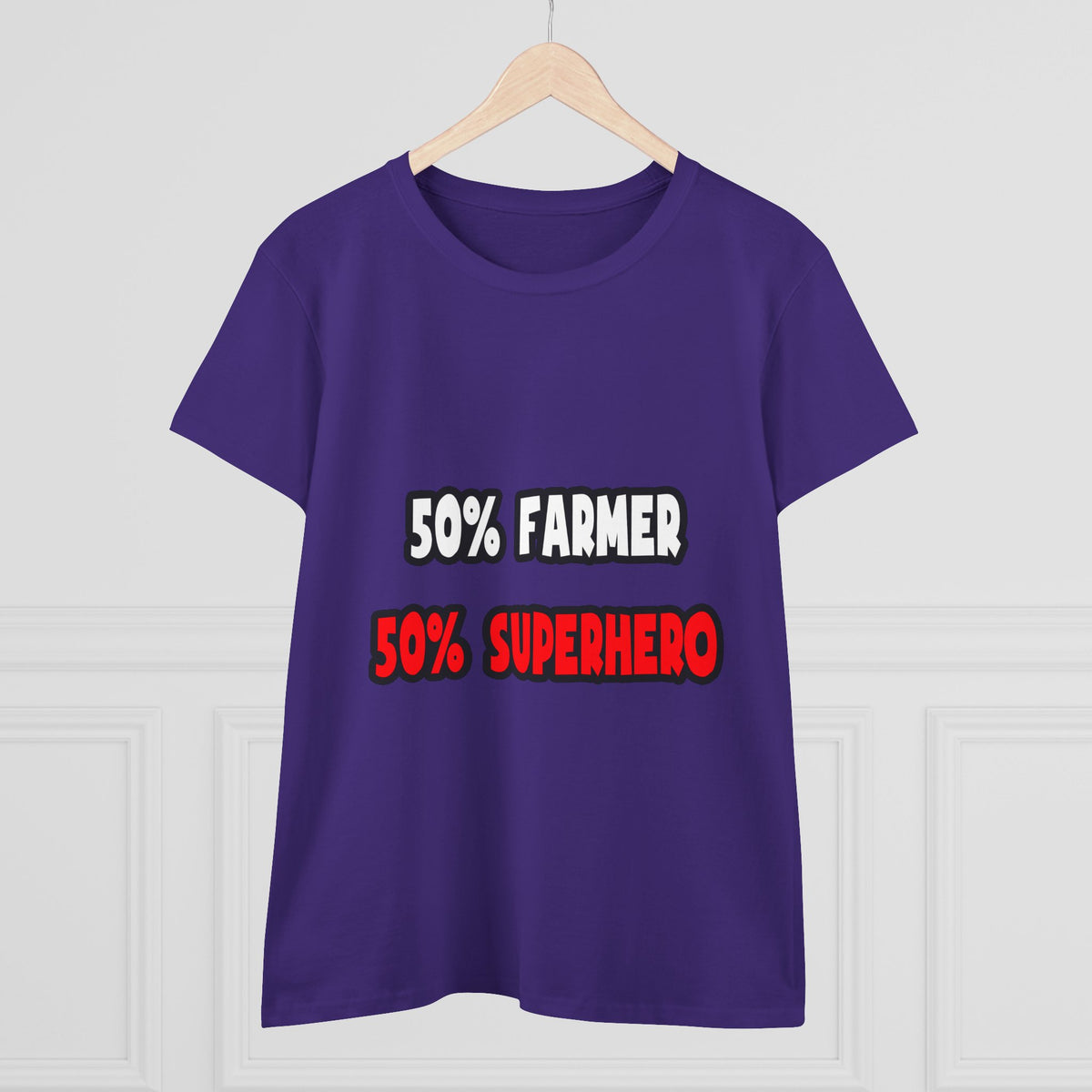 Half Farmer ... Half Superhero - Women's Midweight Cotton Tee