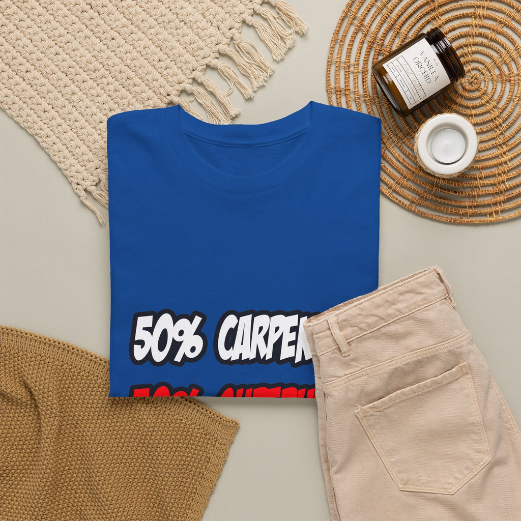 Half Carpenter...Half Superhero - Unisex Heavy Cotton Tee