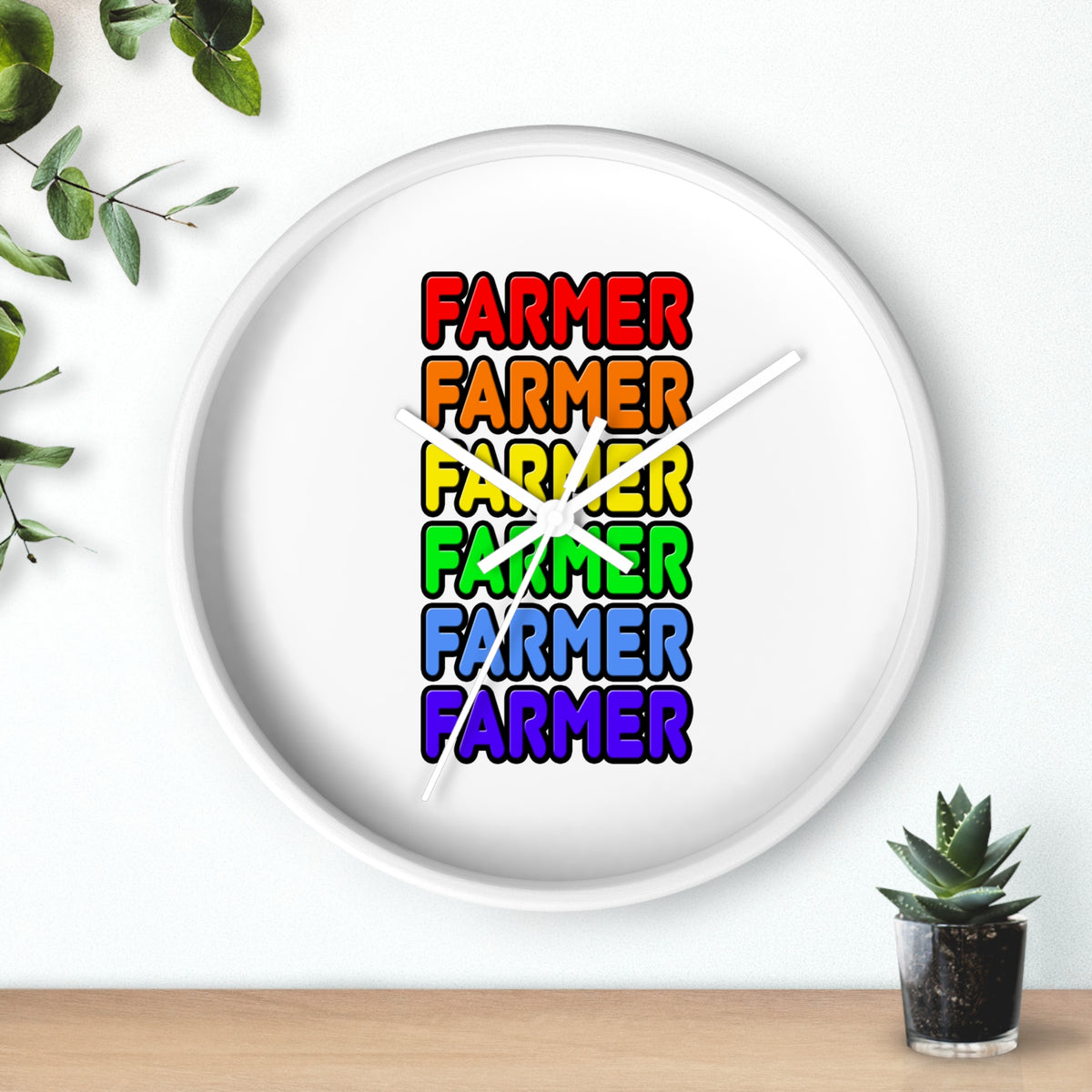 Rainbow Farmer - Wall Clock