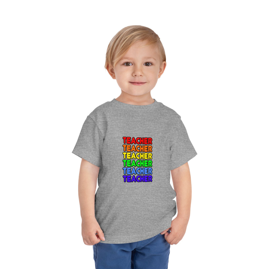 Rainbow Teacher - Toddler Short Sleeve Tee