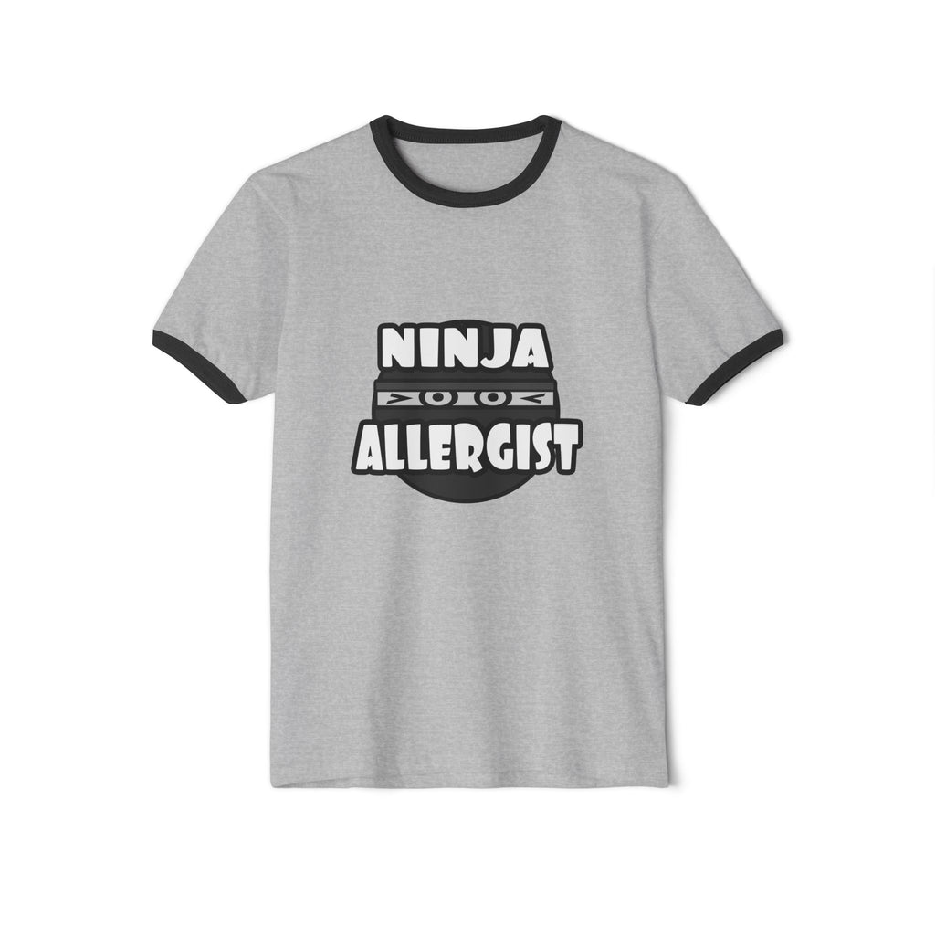 Ninja Allergist - Unisex Cotton Ringer T-Shirt