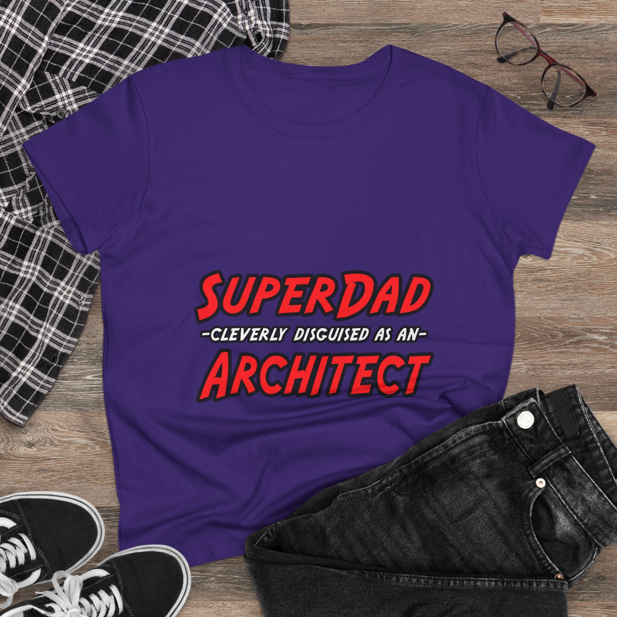SuperDad...Architect - Women's Midweight Cotton Tee