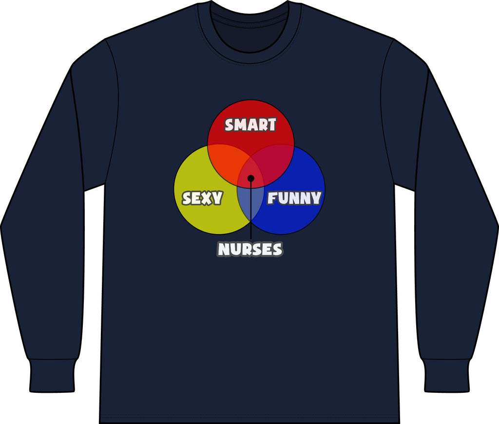 Venn Diagram .. Nurses - Unisex Long Sleeve T-Shirt