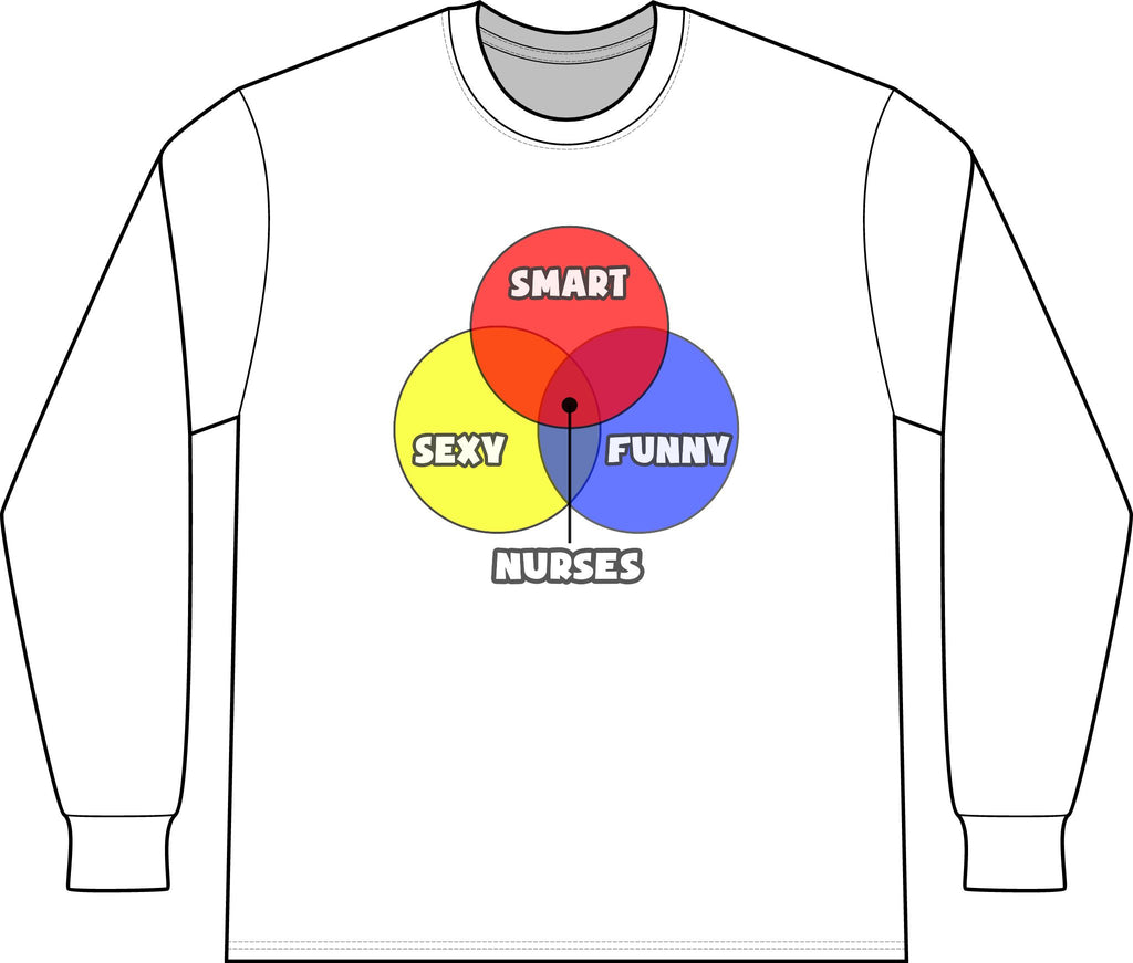 Venn Diagram .. Nurses - Unisex Long Sleeve T-Shirt