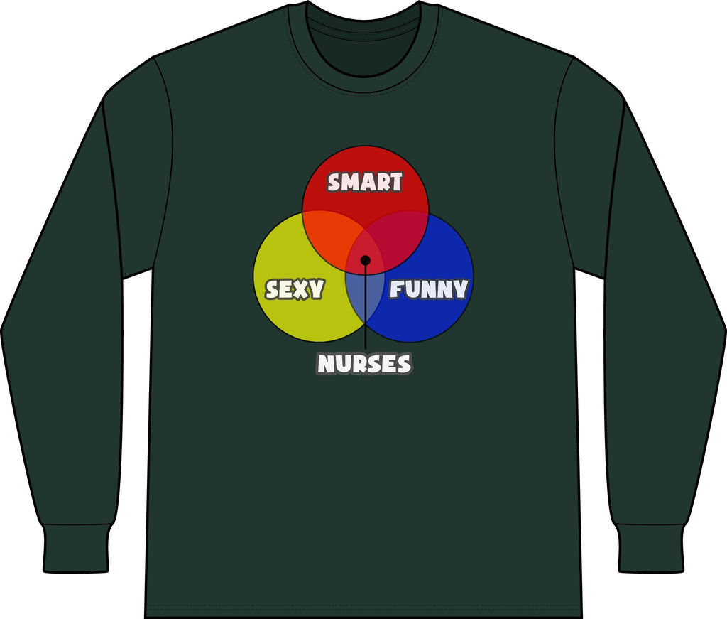 Venn Diagram .. Nurses - Unisex Long Sleeve T-Shirt