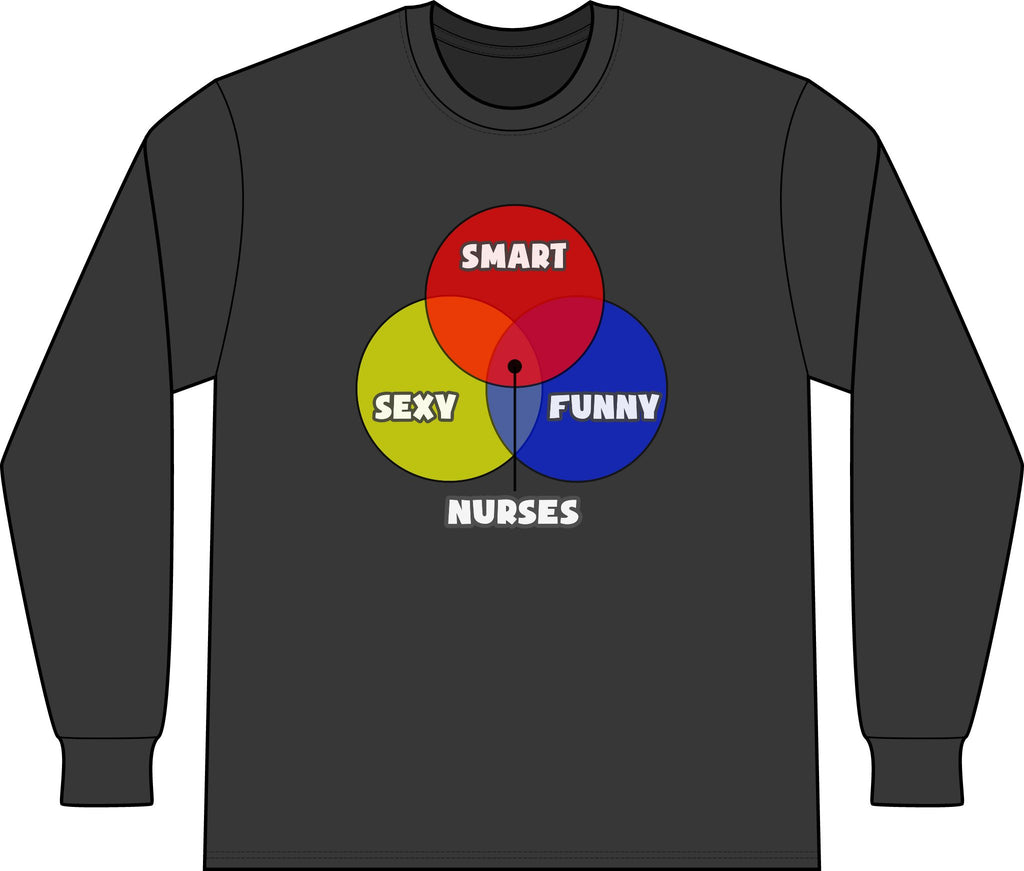 Venn Diagram .. Nurses - Unisex Long Sleeve T-Shirt