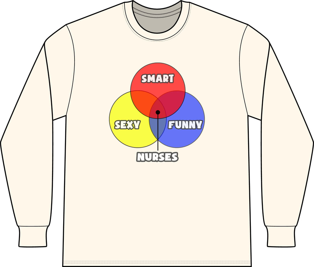 Venn Diagram .. Nurses - Unisex Long Sleeve T-Shirt