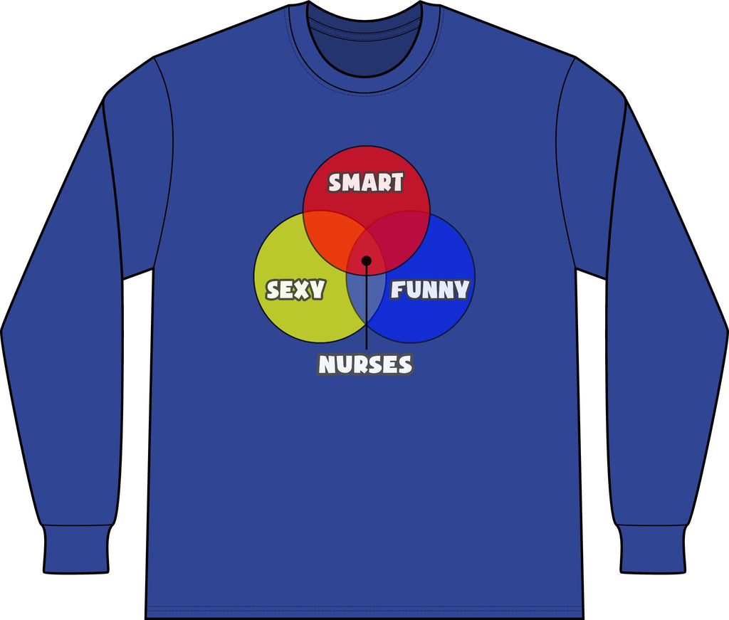 Venn Diagram .. Nurses - Unisex Long Sleeve T-Shirt