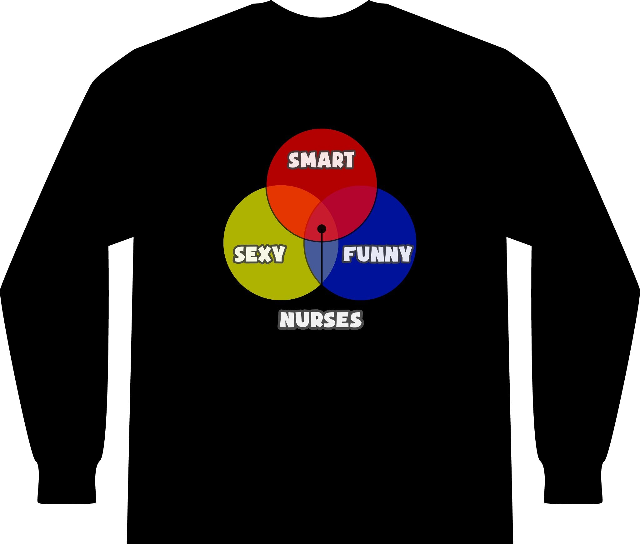 Venn Diagram .. Nurses - Unisex Long Sleeve T-Shirt