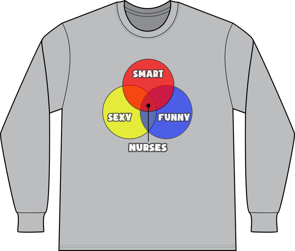 Venn Diagram .. Nurses - Unisex Long Sleeve T-Shirt