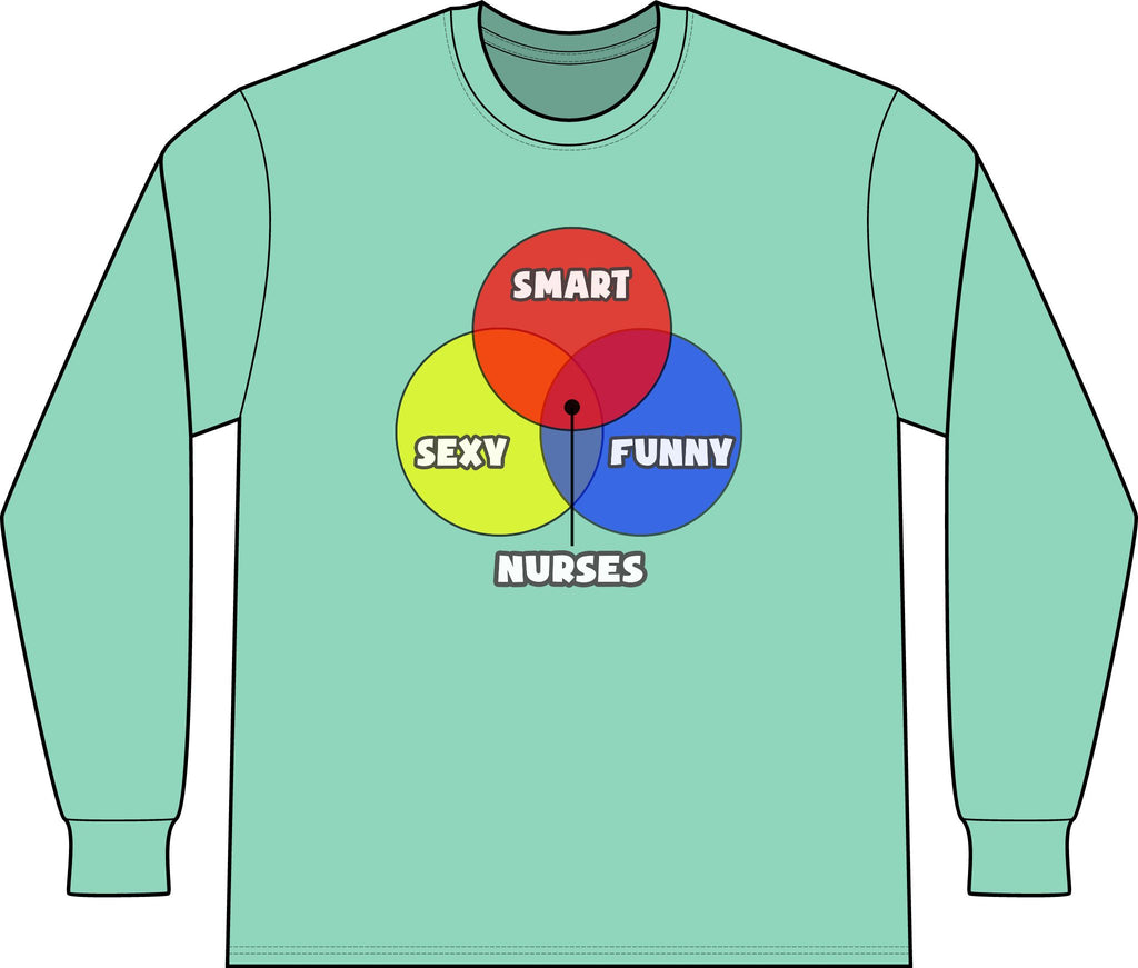 Venn Diagram .. Nurses - Unisex Long Sleeve T-Shirt