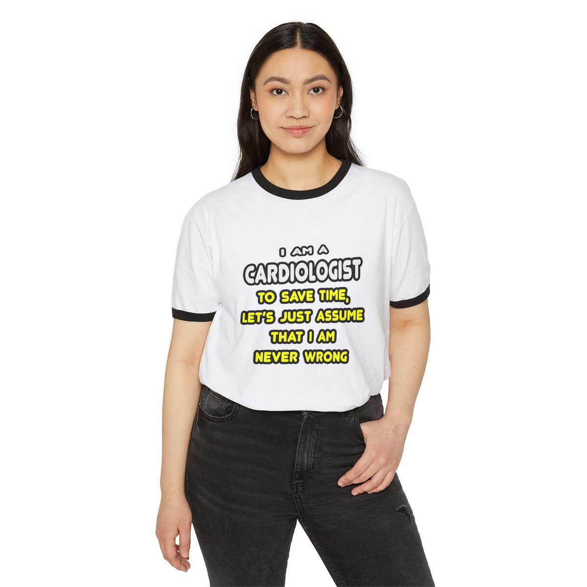 Funny Cardiologist T Shirts and Gifts - Unisex Cotton Ringer T-Shirt
