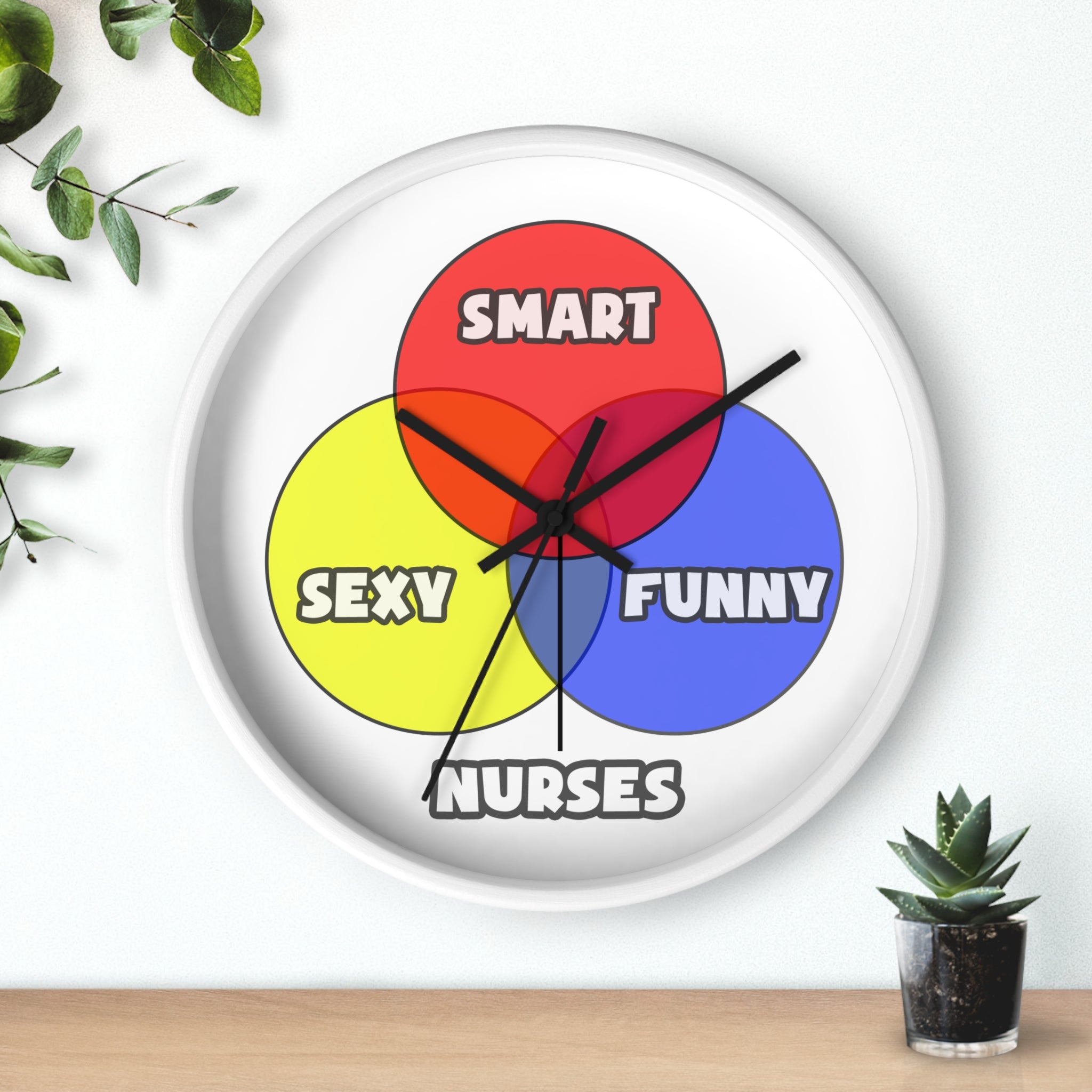Venn Diagram .. Nurses - Wall Clock