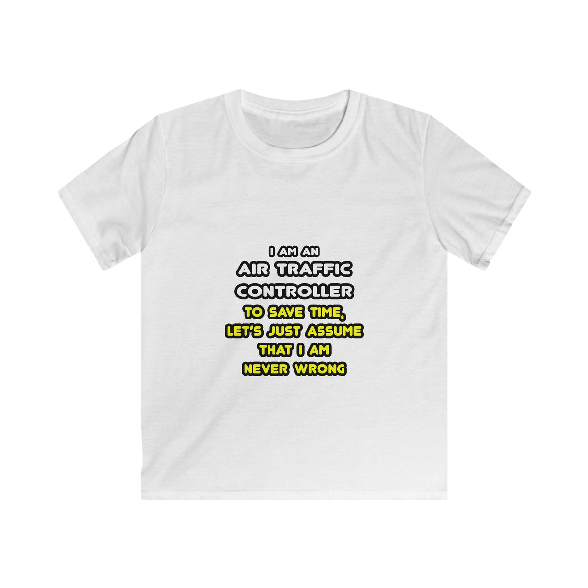 Funny Air Traffic Controller T Shirts - Kids Softstyle Tee
