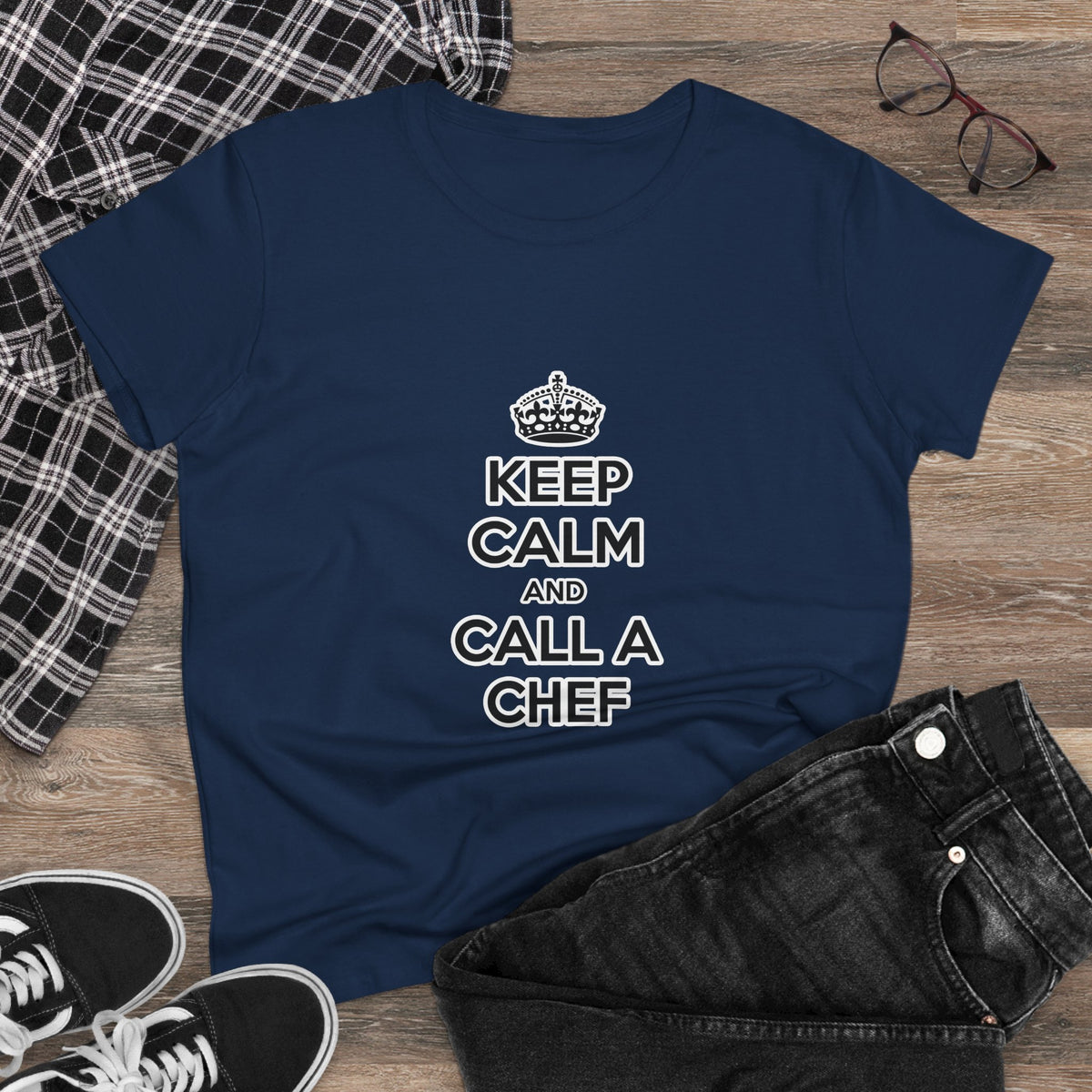 Keep Calm and Call a Chef - Women's Midweight Cotton Tee