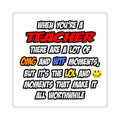 Teacher .. OMG WTF LOL - Square Stickers