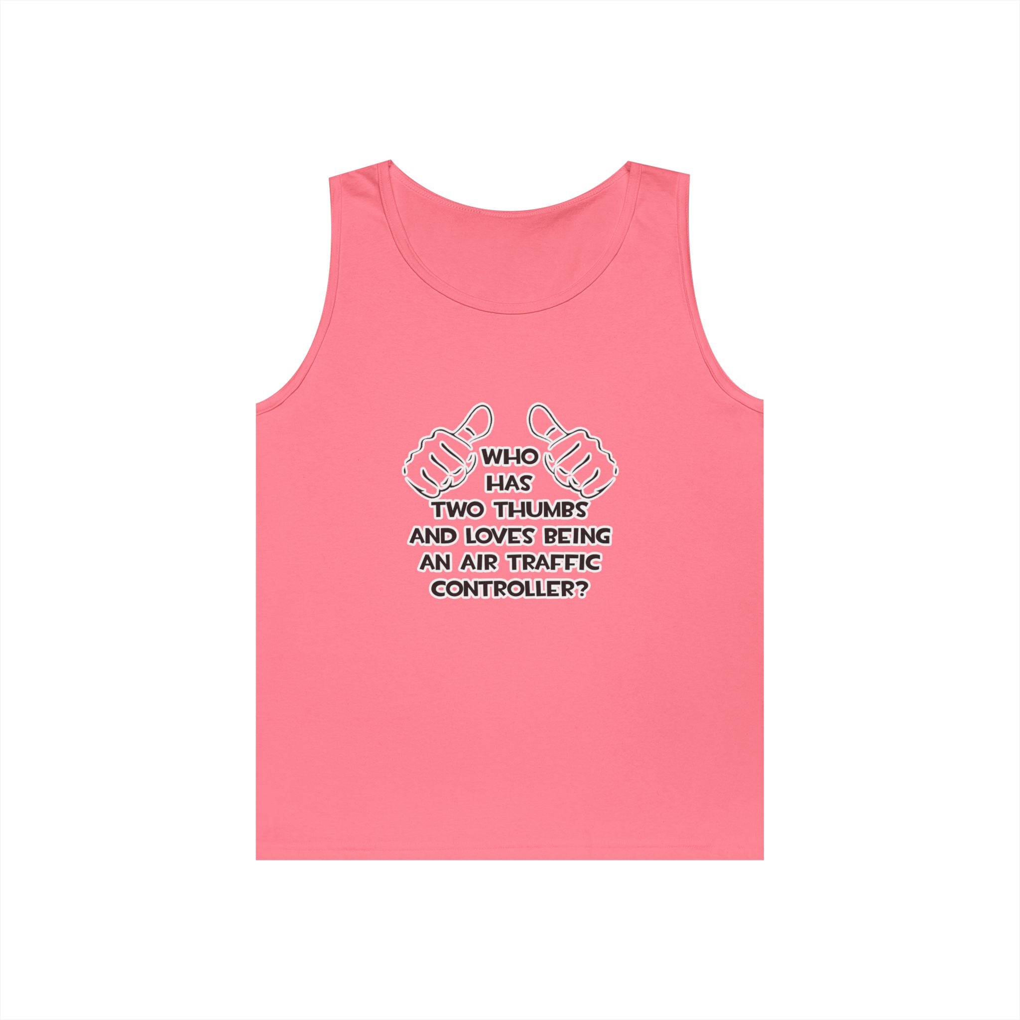 Two Thumbs .. Air Traffic Controller - Unisex Heavy Cotton Tank Top