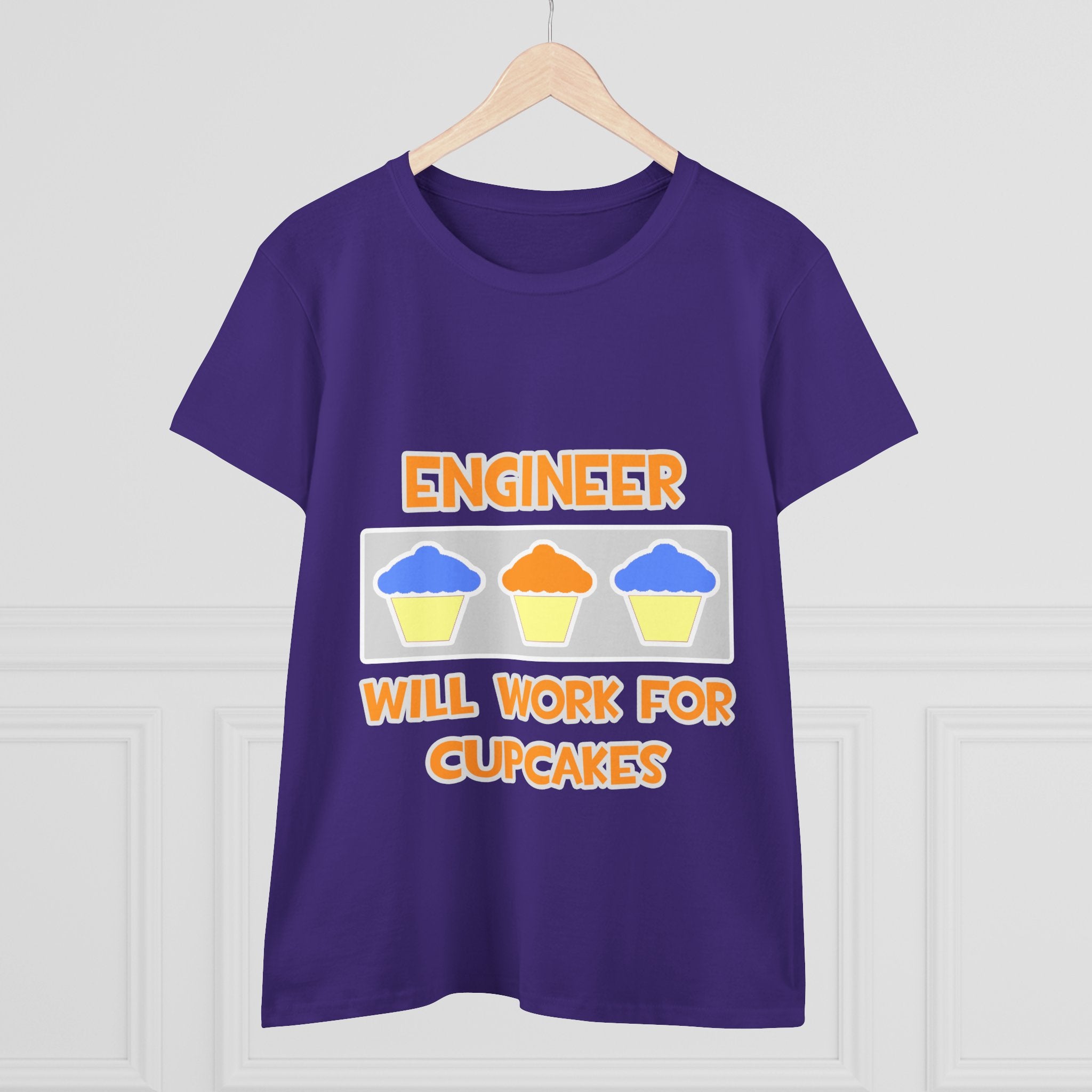 Engineer ... Will Work For Cupcakes - Women's Midweight Cotton Tee