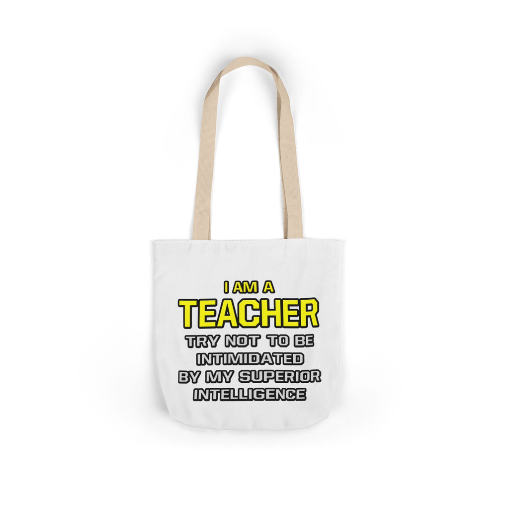 Teacher...Superior Intelligence - Canvas Tote Bag, 5-Color Straps