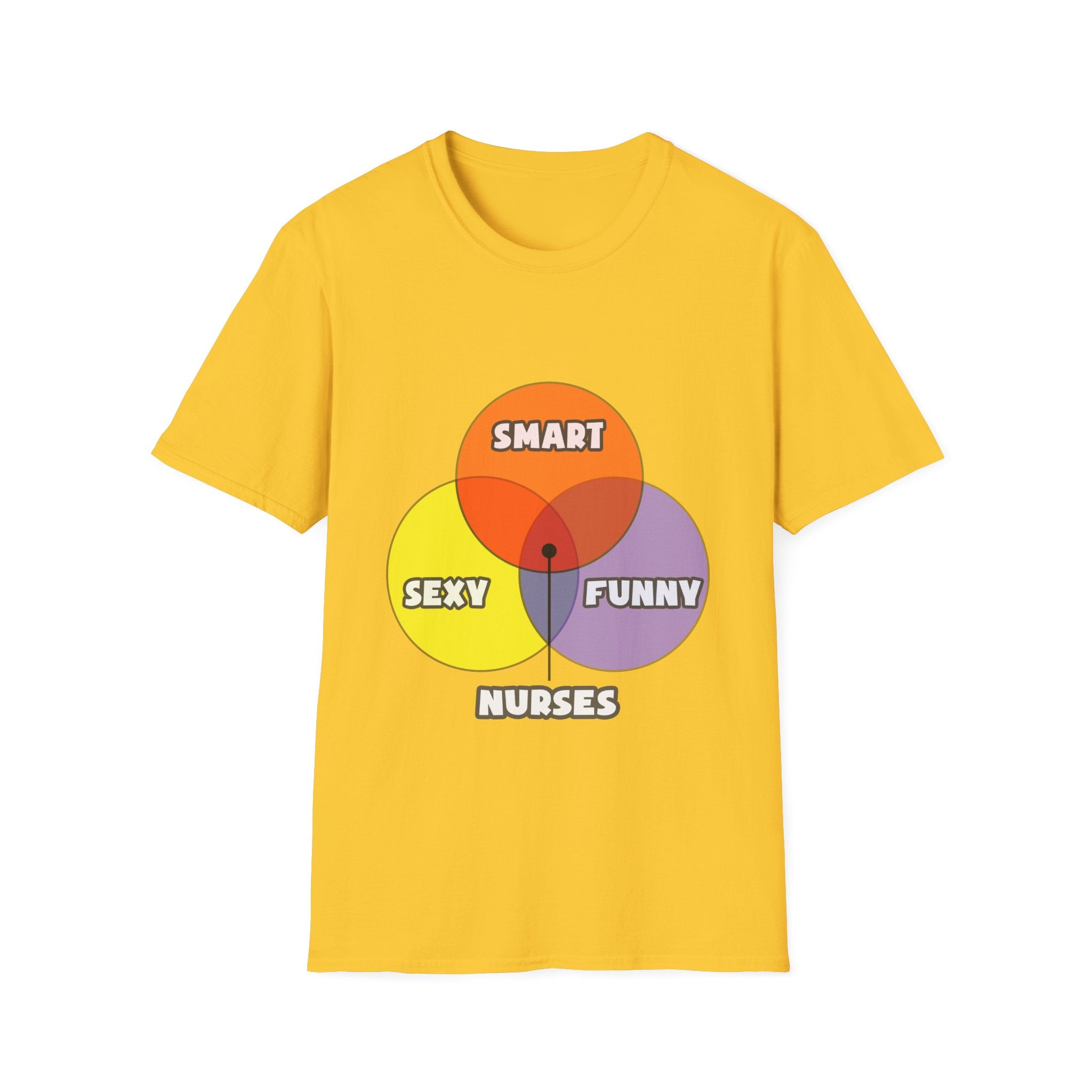 Venn Diagram .. Nurses - Unisex Softstyle T-Shirt
