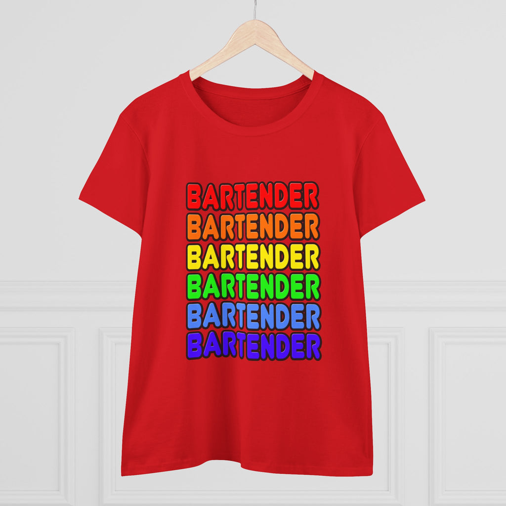 Rainbow Bartender - Women's Midweight Cotton Tee
