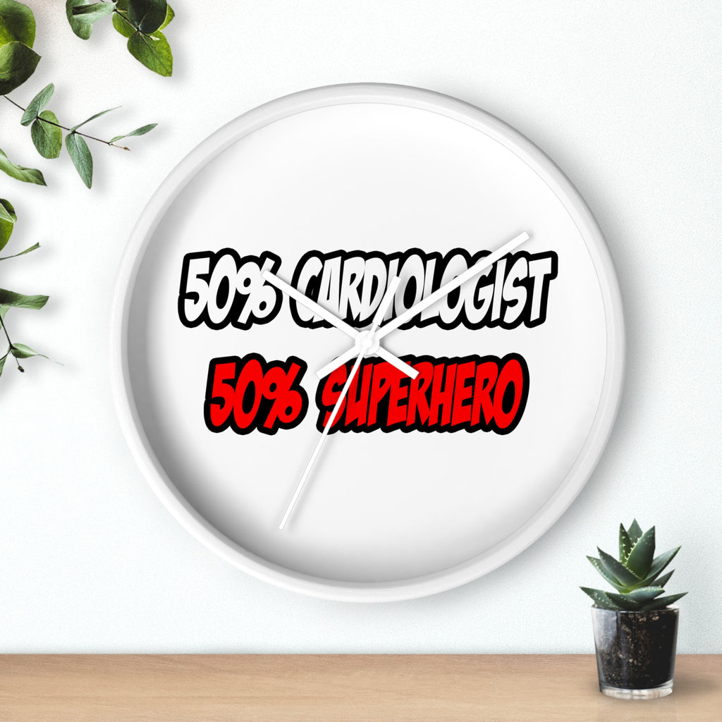 Half Cardiologist...Half Superhero - Wall Clock
