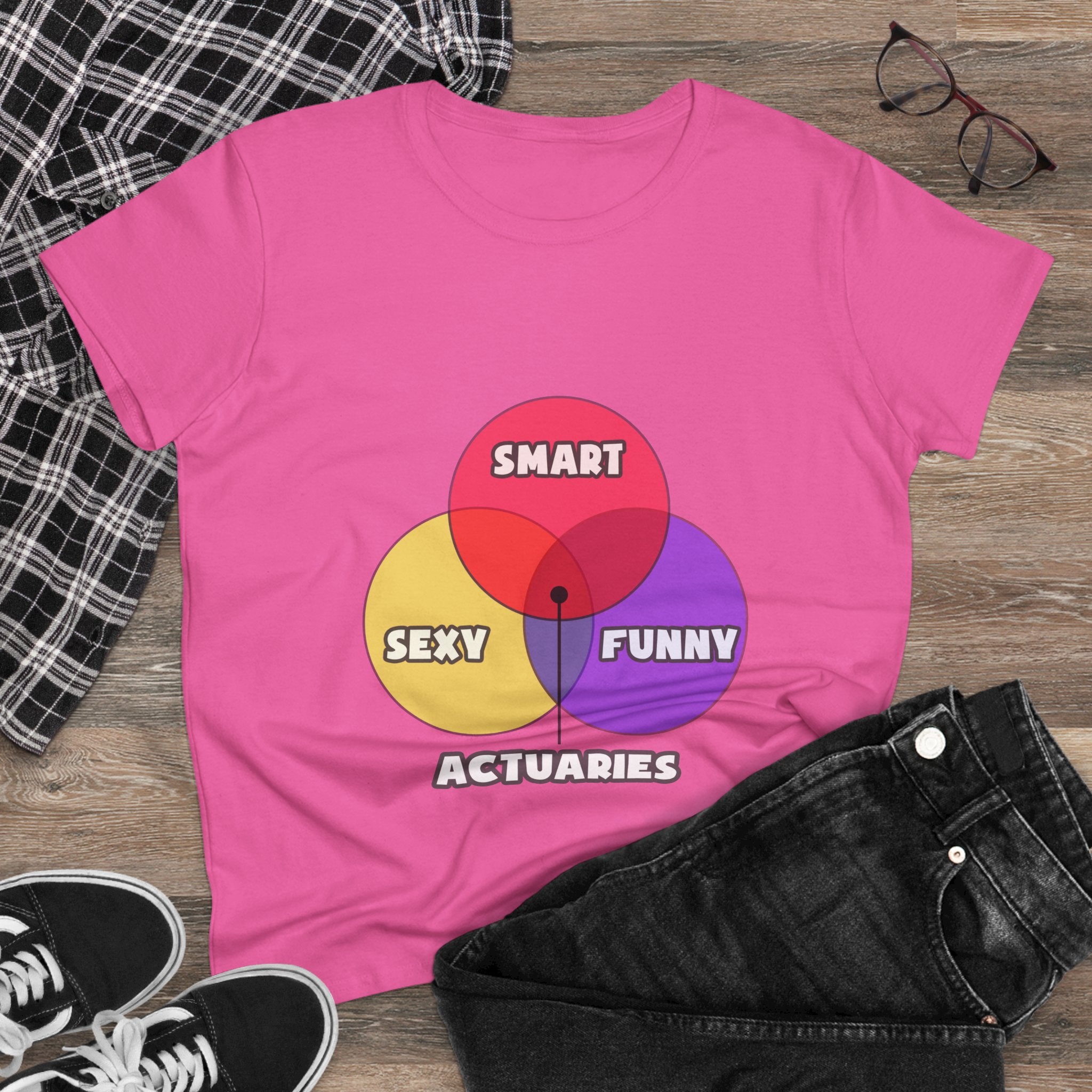 Venn Diagram .. Actuaries - Women's Midweight Cotton Tee