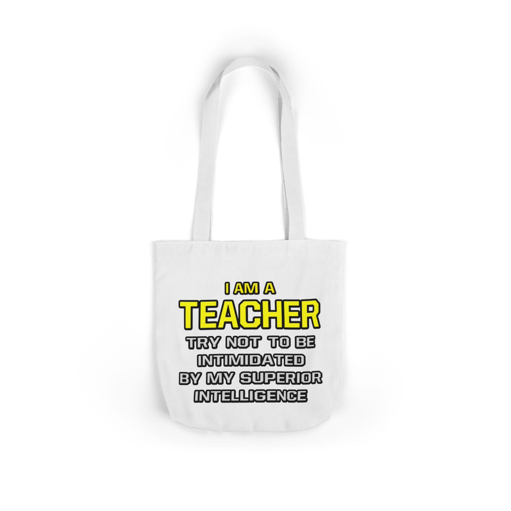 Teacher...Superior Intelligence - Canvas Tote Bag, 5-Color Straps