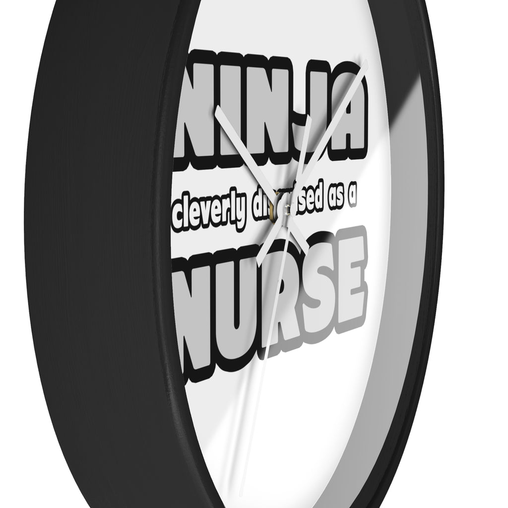 Ninja Cleverly Disguised As A Nurse - Wall Clock