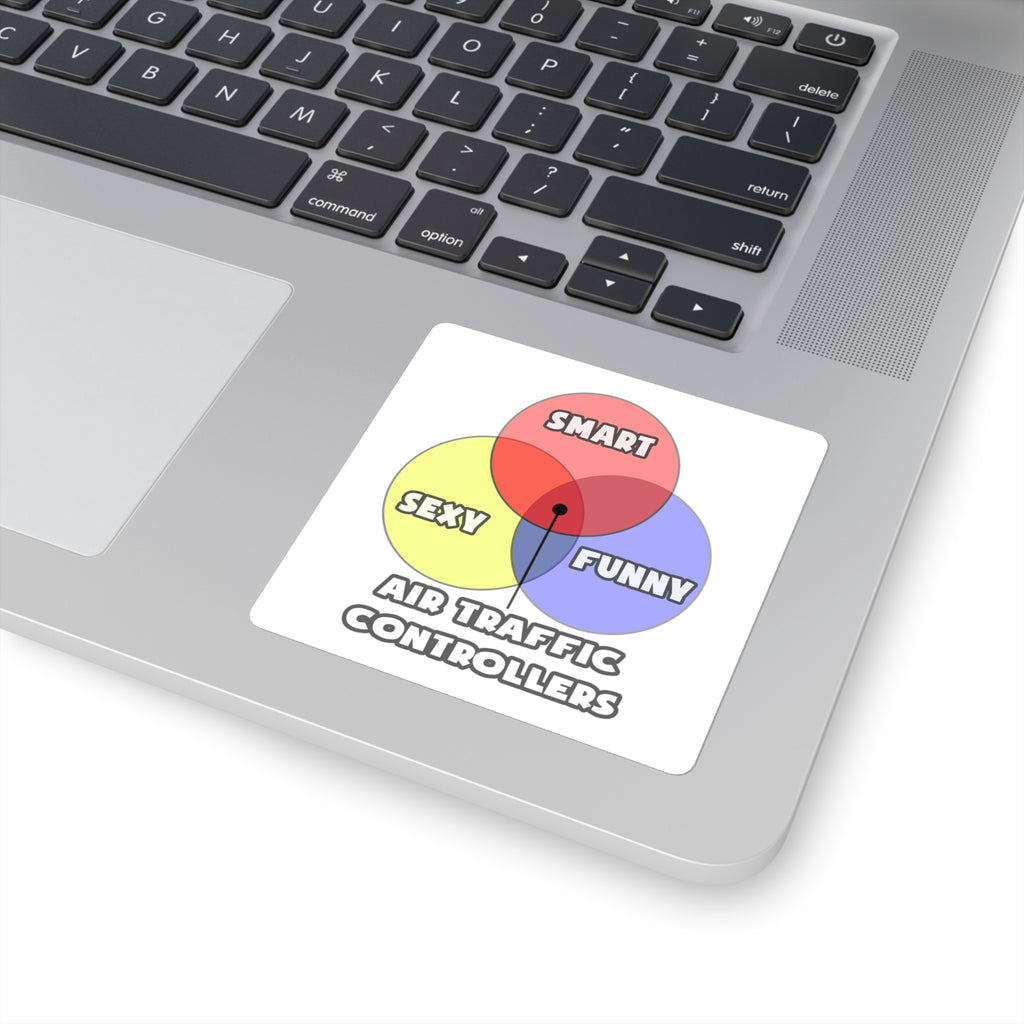 Venn Diagram .. Air Traffic Controllers - Square Stickers