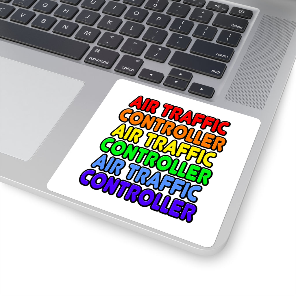 Rainbow Air Traffic Controller - Square Stickers