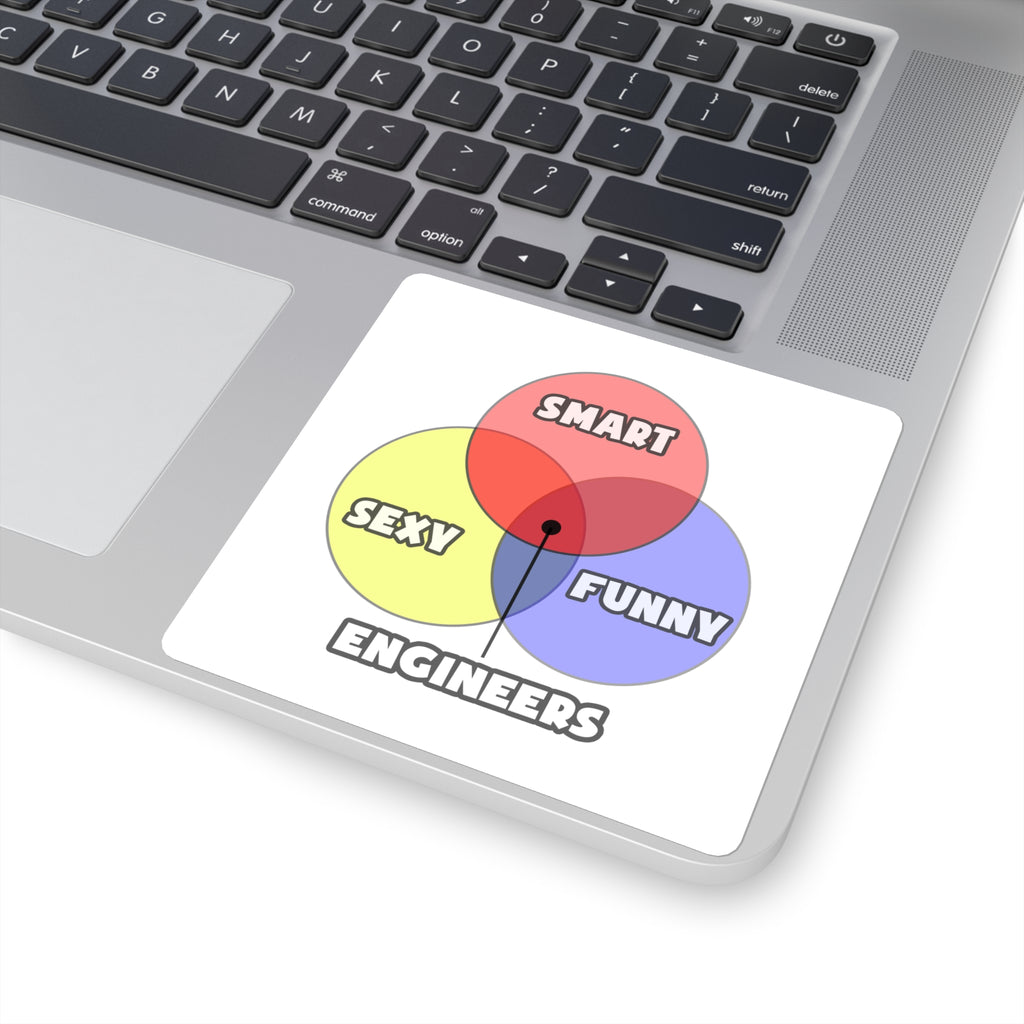 Venn Diagram .. Engineers - Square Stickers