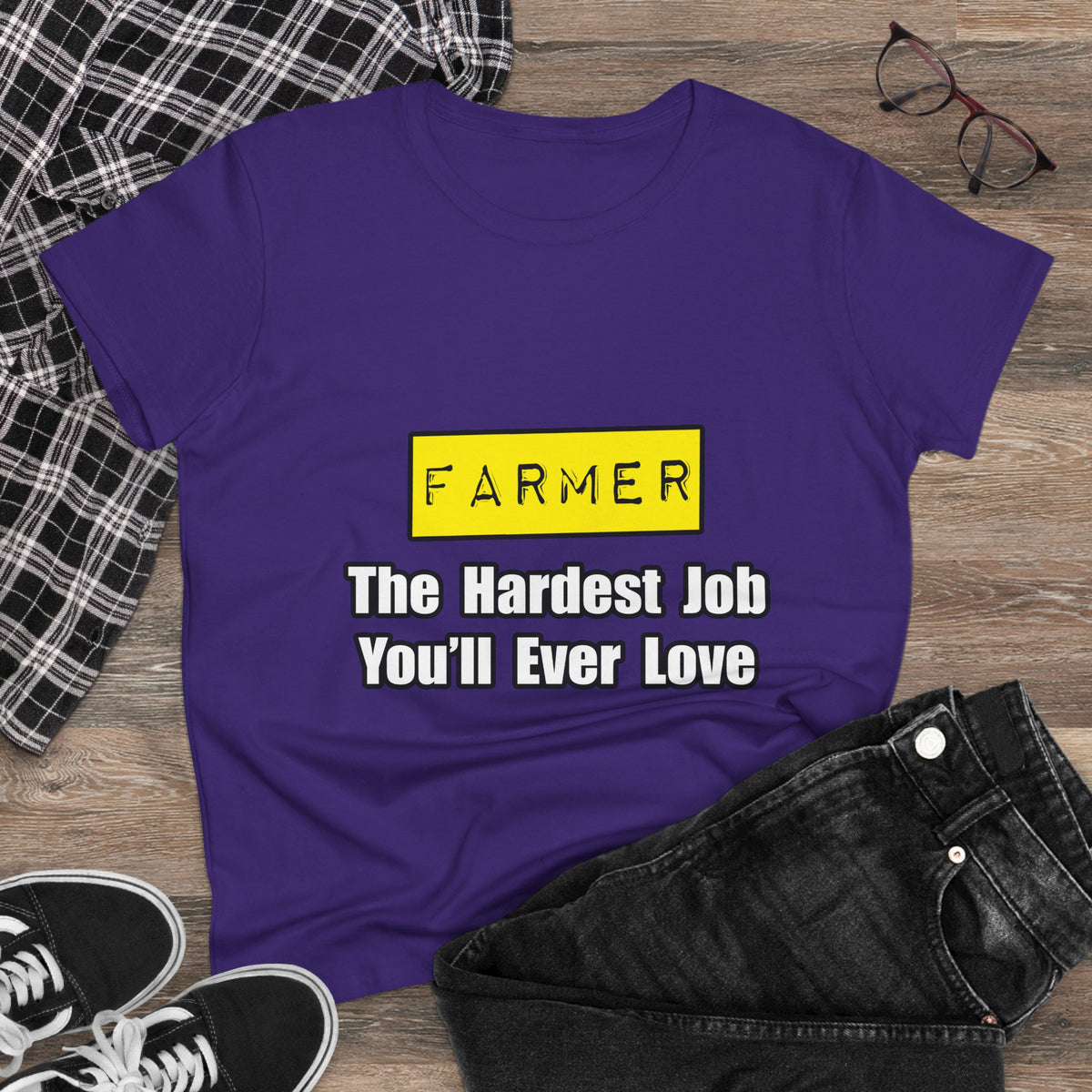 Farmer...Hardest Job You'll Ever Love - Women's Midweight Cotton Tee