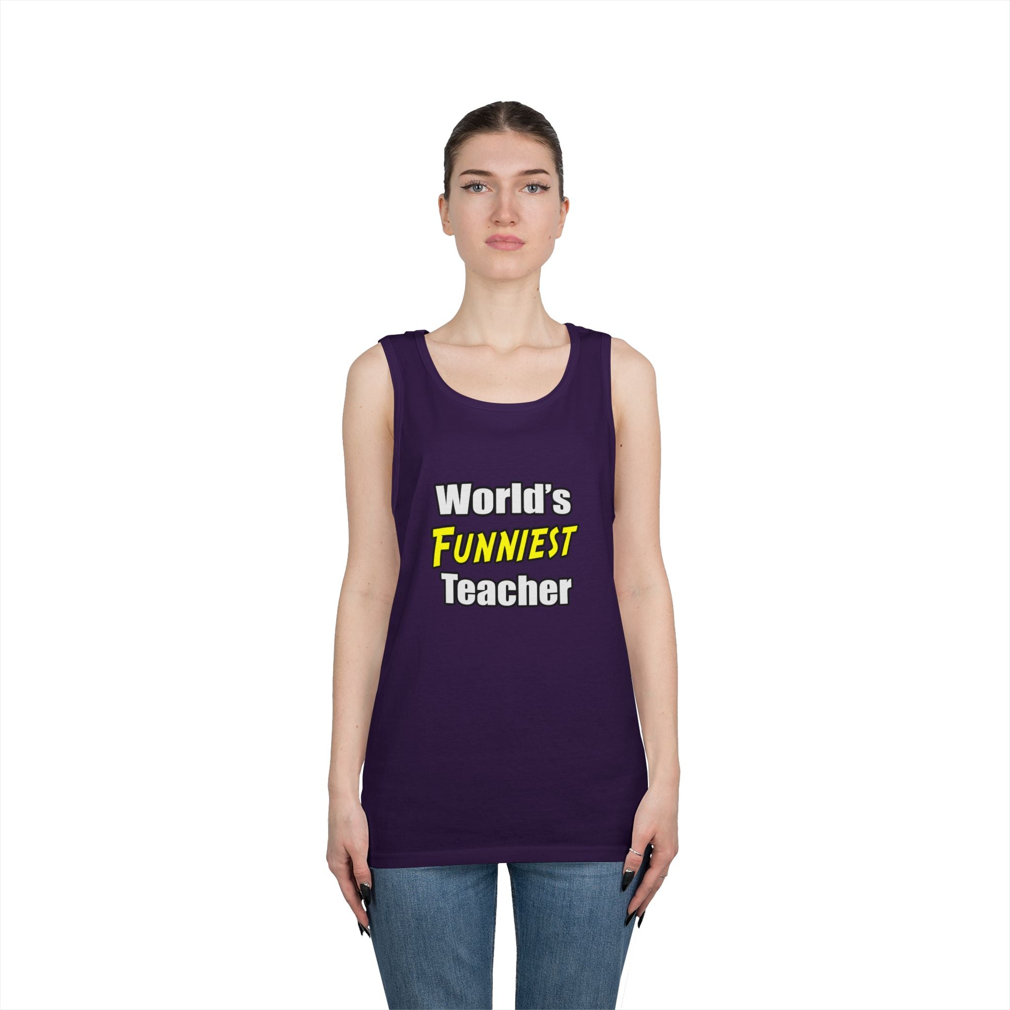 World's Funniest Teacher - Unisex Heavy Cotton Tank Top
