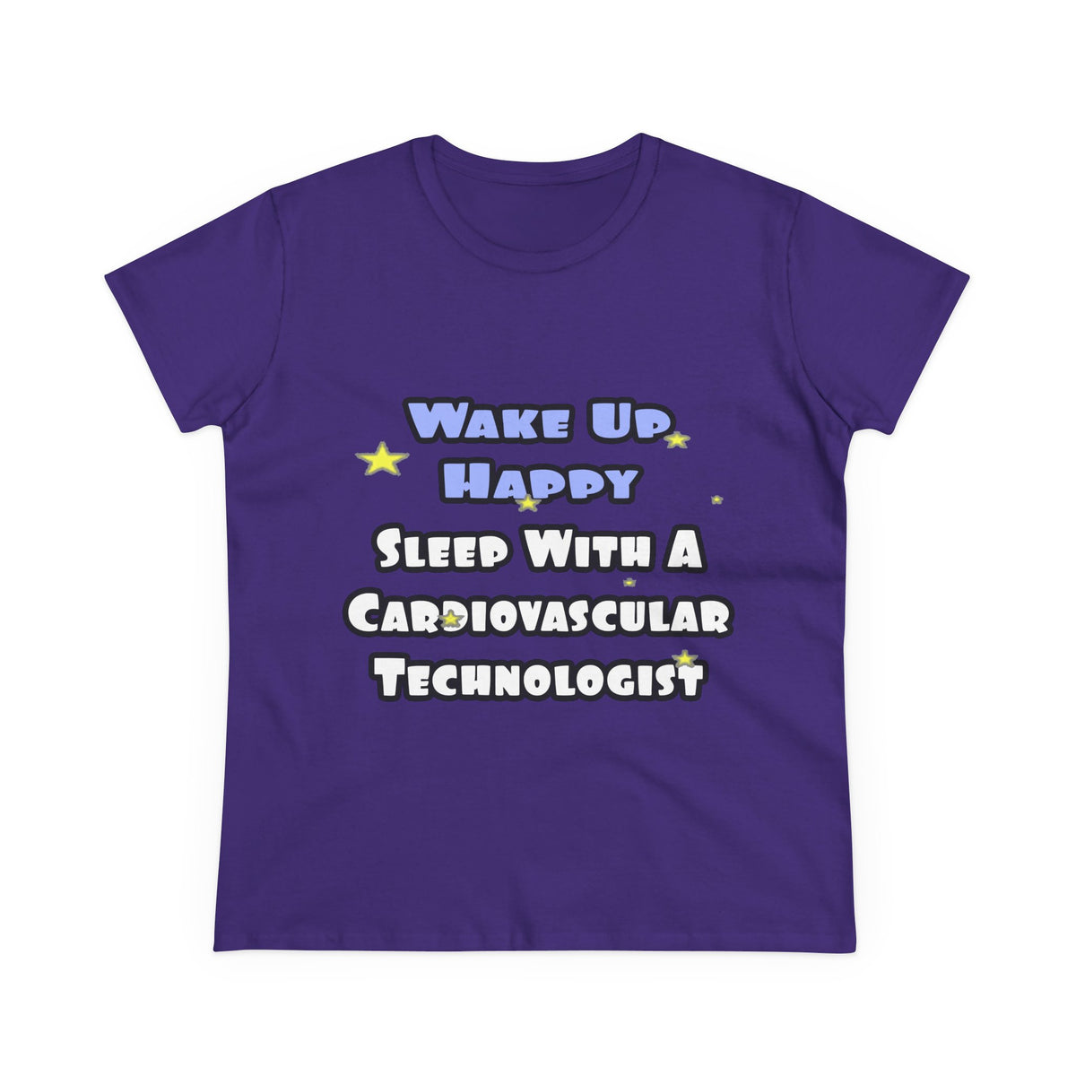 Wake Up Happy .. Sleep With Cardiovascular Tech - Women's Midweight Cotton Tee