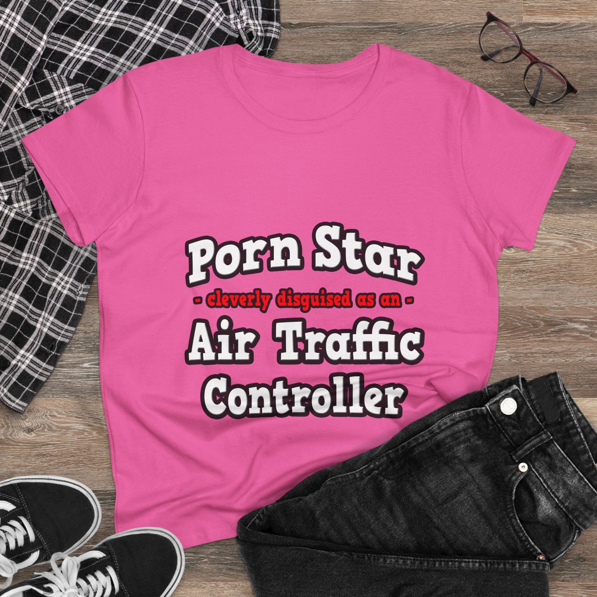 Porn Star...Air Traffic Controller - Women's Midweight Cotton Tee