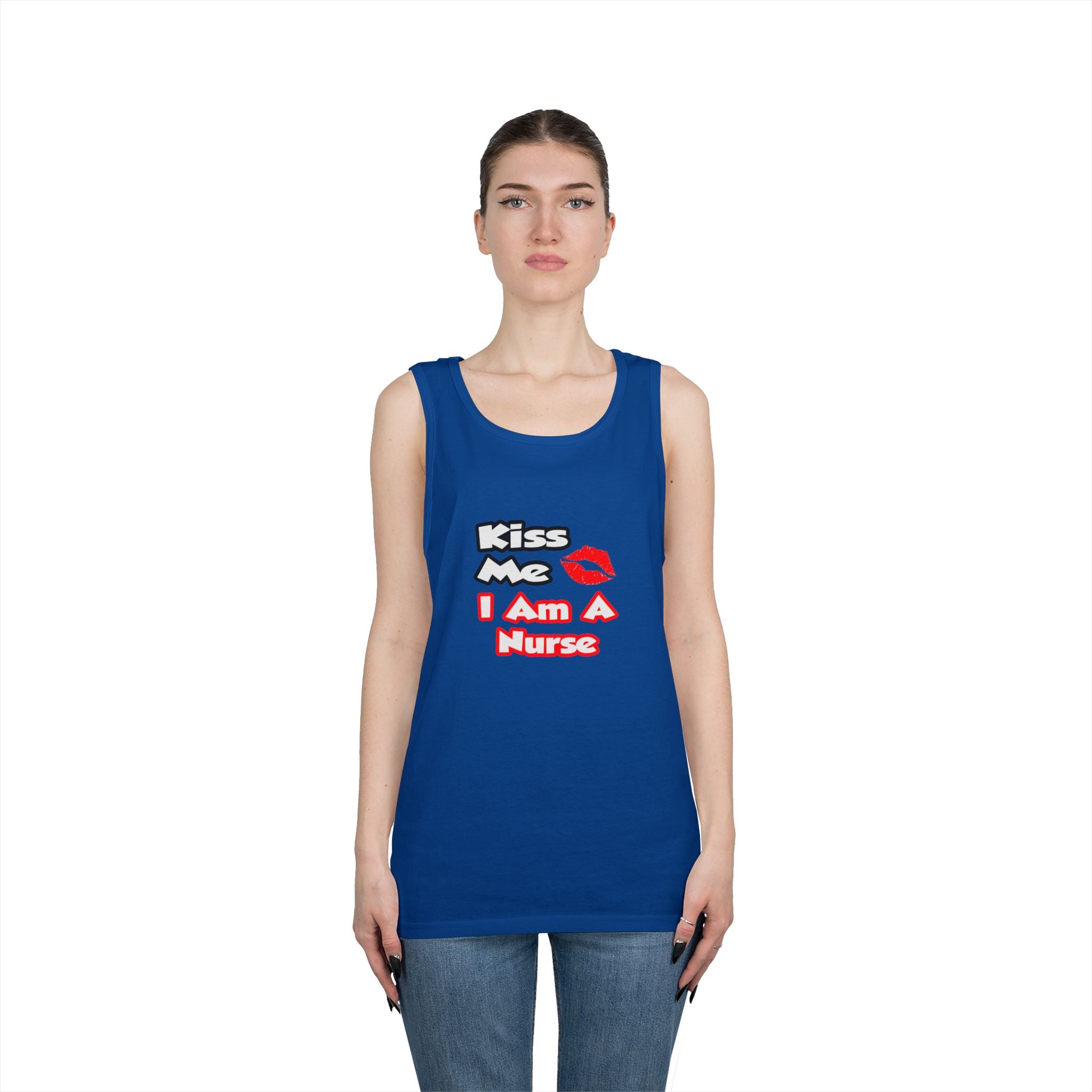 Kiss Me...I Am A Nurse - Unisex Heavy Cotton Tank Top