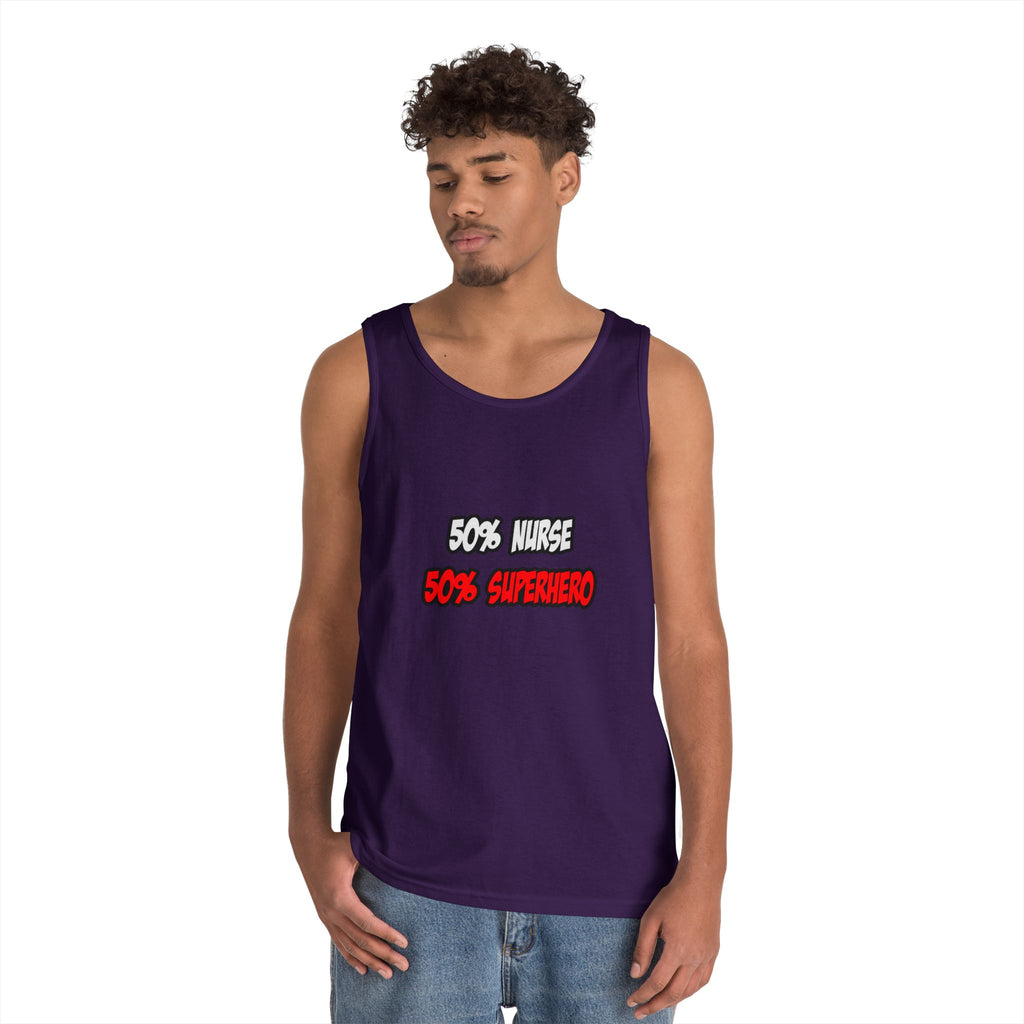 Half Nurse...Half Superhero - Unisex Heavy Cotton Tank Top