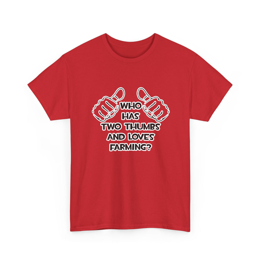 Two Thumbs and Loves Farming - Unisex Heavy Cotton Tee