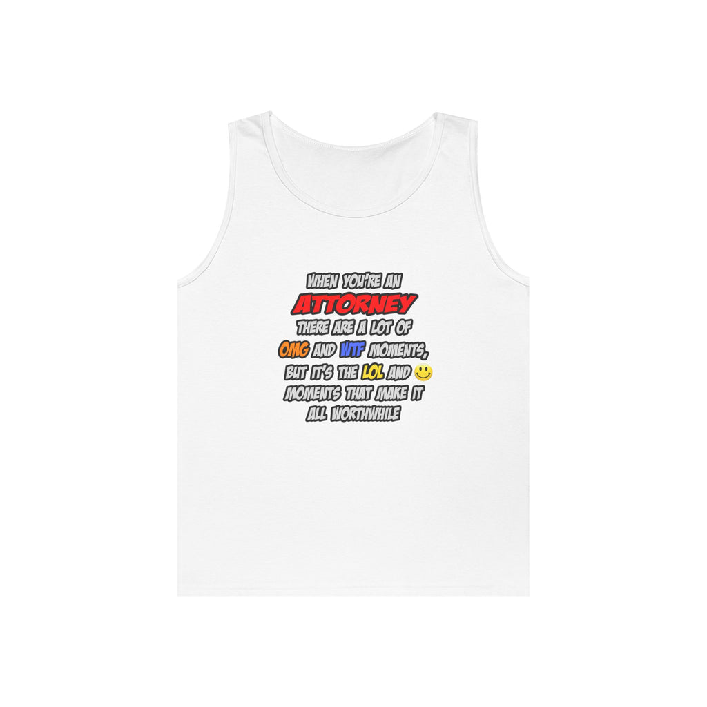 Attorney .. OMG WTF LOL - Unisex Heavy Cotton Tank Top